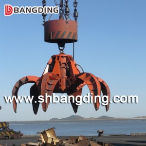 electro hydraulic orange peel grab bucket for loading sand